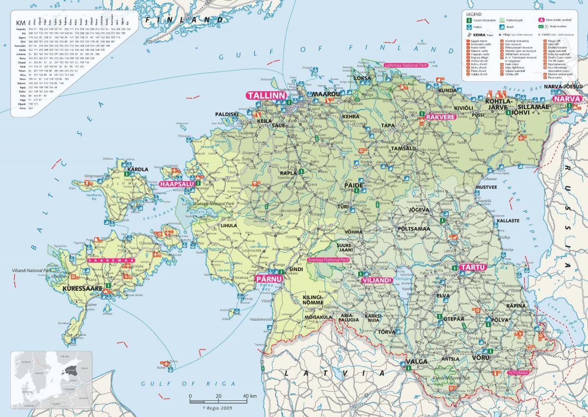 turizm xəritəsi Estoniya