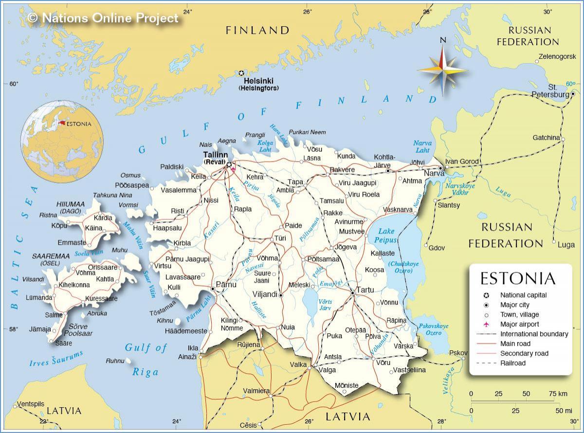 kart Estoniya şəhəri