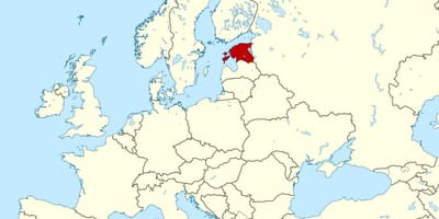 Yeri Estoniya dünya xəritəsində